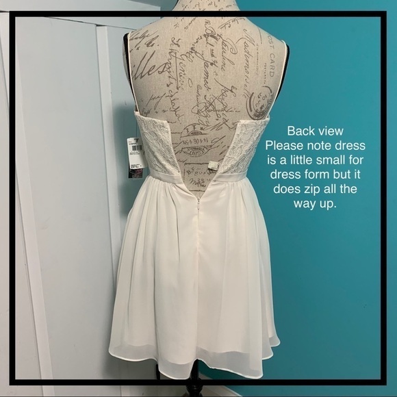 AQUA Dresses Ivory Spaghetti Strap Lace Dress - Picture 5 of 8